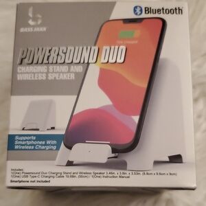 🎆New Powersound Duo Charging Stand and Wireless Speaker - White